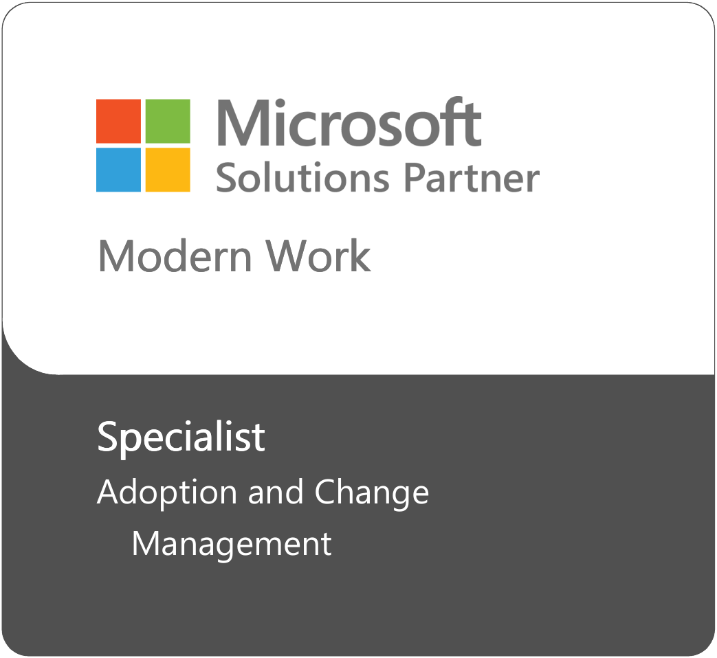 Logo Microsoft Solution Partner Modern Work Specialist Adoption and Change Management